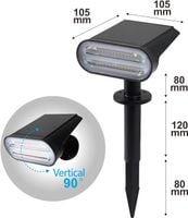 Lampy Solarne Ogrodowe RGB Zestaw 2 Sztuki IP65 Czujnik Ruchu Białe