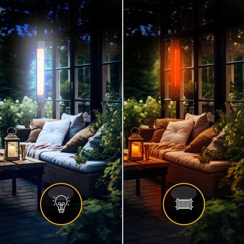 2w1 Promiennik podczerwieni ciepła tarasowy TOR 8 poziomów 2000W pilot na Arena.pl