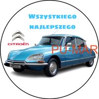 Opłatek na tort Urodziny Citroen Samochód Auto Logo Tekst Gratis Gruby 20cm