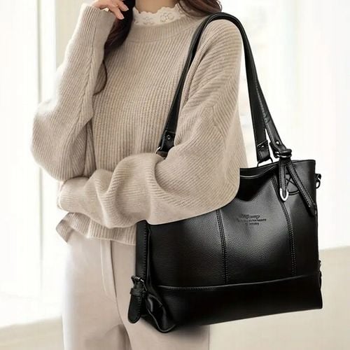 Torebka CZARNA Damska Duża A4 Miejska Pojemna Skóra Ekologiczna TORBA na Arena.pl