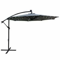 Parasol ogrodowy MILIN 245x300x300 duży z oświetleniem LED jasnoszary