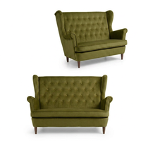 Sofa Kanapa Uszak Skandynawska zielona jasna khaki Diana Family Meble