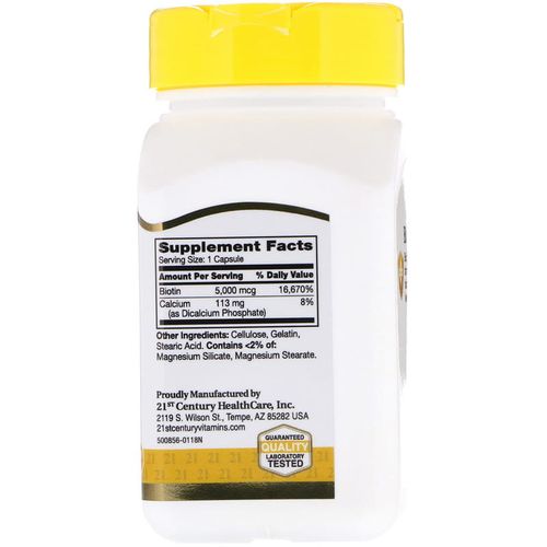21st Century Biotyna Witamina B7 5000 mcg 110 kaps na Arena.pl