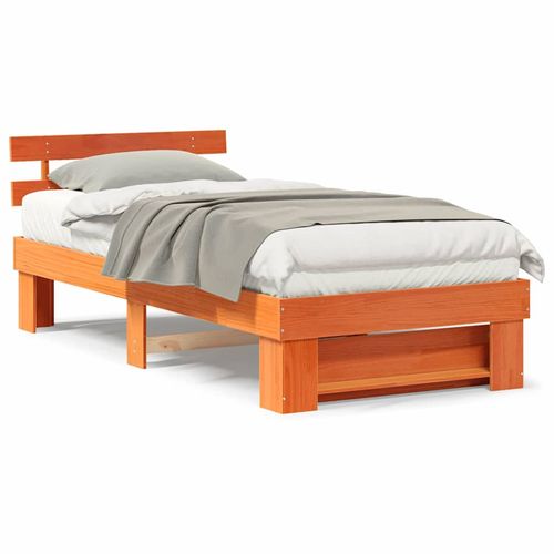 Ramka łóżka Woskowy brąz 90 x 190 cm Lite drewno sosnowe na Arena.pl