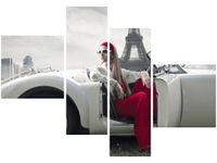 100 70CM OBRAZ 4 ELEM PARKING WIEŻY EIFFLA DRUK PŁÓTNO RAMA