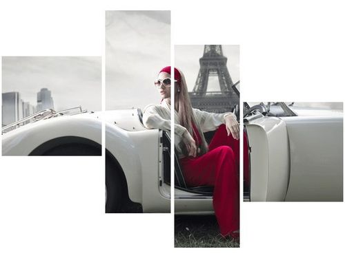 100 70CM OBRAZ 4 ELEM PARKING WIEŻY EIFFLA DRUK PŁÓTNO RAMA na Arena.pl