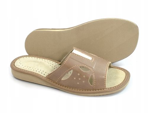 KLAPKI DAMSKIE OZDOBNE KAPCIE DOMOWE SKÓRA na Arena.pl