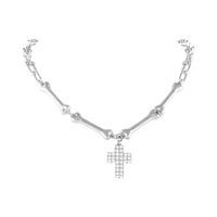 choker z kosteczek z kryształowym krzyżykiem aria rockstar collection