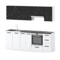 Kuchnia Nowoczesna Z Blatem Mokka Plus 2.4m Biała San Sebastian Biała Mat