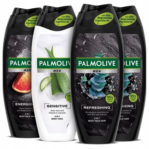 PALMOLIVE MEN żel pod prysznic męski 3w1 4x500 ml na Arena.pl