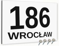 Tabliczka adresowa Nierdzewna Tablica adres działki Biała 30x20 Różne wzory