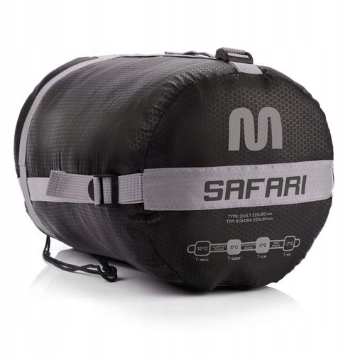 ŚPIWÓR TURYSTYCZNY KOŁDRA Z KAPTUREM PODUSZKĄ SAFARI METEOR lewy 190+30x80 na Arena.pl