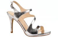 Sandały na szpilce 10 cm. paski srebrne Rozmiar obuwia - 40