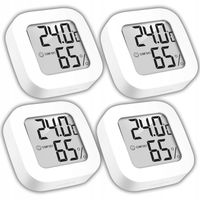 ZESTAW 4 SZT. TERMOMETR ELEKTRONICZNY HIGROMETR POKOJOWY STACJA POGODY