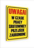 Tabliczka znak informacyjny 30x20 uwaga przejście zabronione