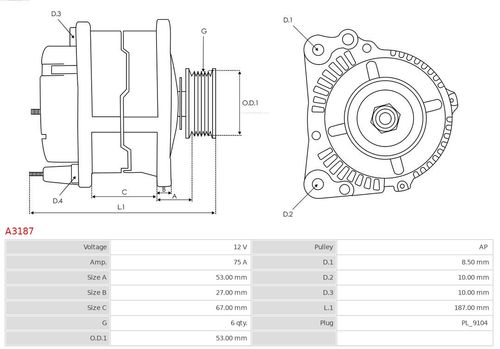 Alternator AS-PL A3187 na Arena.pl