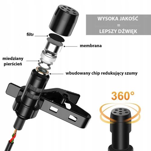 Mikrofon z klipsem gamingowy komputerowy USB M-14 na Arena.pl