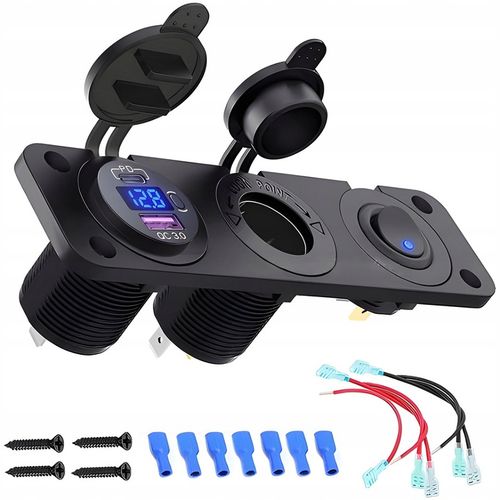 Gniazdo Zapalniczki 12V/24V Woltomierz Samochodowy PANEL Auto USB-C 22,5W na Arena.pl