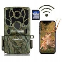 FOTOPUŁAPKA KAMERA LEŚNA MYŚLIWSKA WIFI 4K 48MP BLUETOOTH WODOODPORNY 32GB