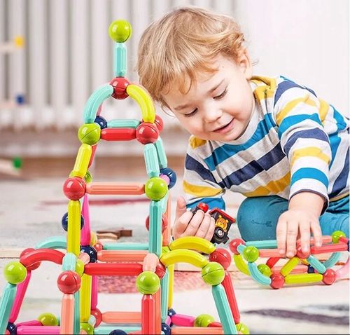 KLOCKI MAGNETYCZNE EDUKACYJNE DUŻE MAGNETIC STICKS XXL ZESTAW na Arena.pl