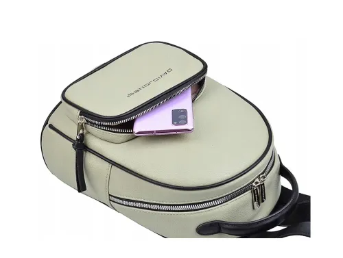 plecak damski david jones 6750-2 w kolorze ecru z ekoskóry  mieści format na Arena.pl