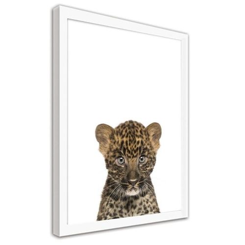 Obraz w ramie białej, Mały leopard 40x60 na Arena.pl