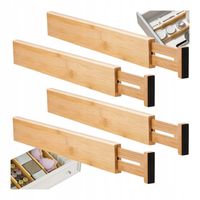 ZESTAW 4 BAMBUSOWYCH PRZEGRÓD DO SZUFLADY Organizer Separator 32 -