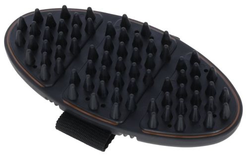 Zgrzebło z wypustkami Flex 2K, brązowy/czarny, 18,5 cm, Covalliero na Arena.pl