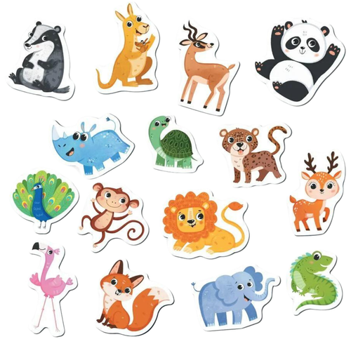 Zestaw Magnesów Dzikie Zwierzęta 15 Elementów Kolorowych Uroczych Magnesów na Arena.pl