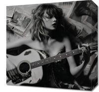 Obraz 40x40cm Młoda Gitarzystka