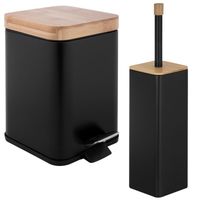 Zestaw Yoka Kosz na śmiec i Szczotka do WC czarny - bambus