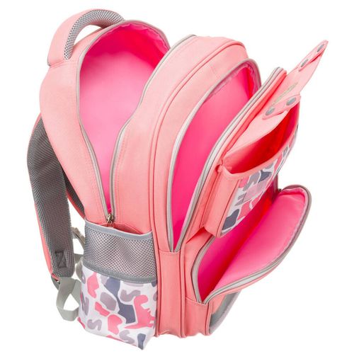 szkolny, różowy plecak z oddychającego poliestru z pasem na Arena.pl
