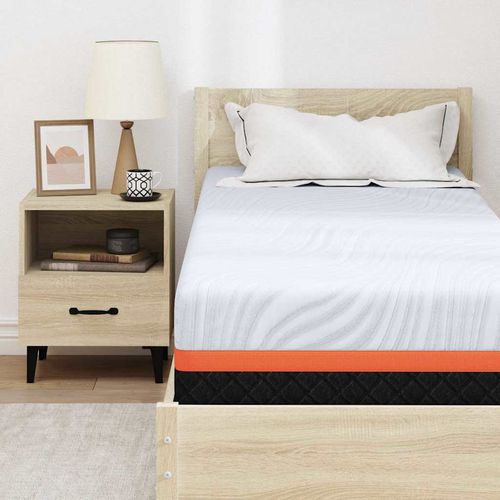 Materac Biały i szary 70 x 200 cm Pianka z pamięcią na Arena.pl