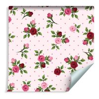 Tapeta Dekoracyjna Róże Liście w Stylu Vintage ROLKA 10m