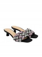 ALMA EN PENA ELEGANCKIE KLAPKI Z PLECIONYM PASKIEM I CYRKONIĄ 37 T7A