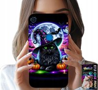 ETUI DO HUAWEI Y6S - CZARNY KOTEK HALLOWEEN SALEM DYNIA WZORY