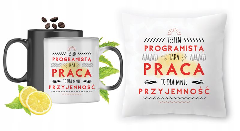 Dla Programisty Zestaw Kubek Magiczny + Poduszka Z Nadrukiem Ze Zdjęciem zdjęcie 1