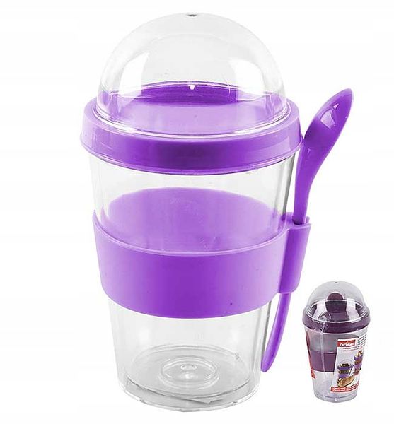 POJEMNIK KUBEK DO JOGURTU MUSLI SAŁATEK + ŁYŻECZKA zdjęcie 1