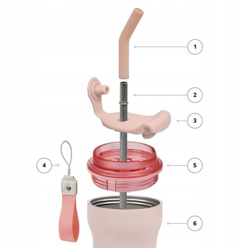 Kubek Termiczny Ze Słomką Majestic Sport Hoody 420 ml Różowy na Arena.pl