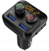 TRANSMITER BLUETOOTH FM SAMOCHODOWY ŁADOWARKA MOCNY BASS FM 2xUSB SD 12-24V
