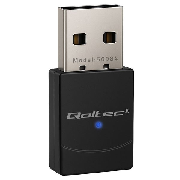Qoltec Mini Adapter WiFi 6 AX 900Mbps USB Bluetooth 5.4 zdjęcie 1