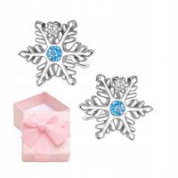 KOLCZYKI SREBRNE DLA DZIEWCZYNKI DZIECI ŚNIEŻYNKI PŁATKI ŚNIEGU NA PREZENT