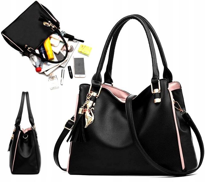 Skórzana Pojemna Torba Damska Miejska Torebka zdjęcie 3