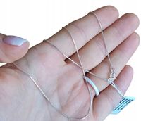 ŁAŃCUSZEK SREBRNY LINKA ŻYŁKA WŁOSKA DAMSKI 50 CM 0,7 MM 925 WŁOSKI SREBRO