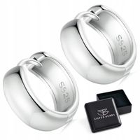 K498 Eleganckie gładkie koła srebrne kolczyki zatrzaski srebro 925