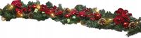 I.ge.a. girlanda jodłowa Led z szyszkami i kwiatami czerwona