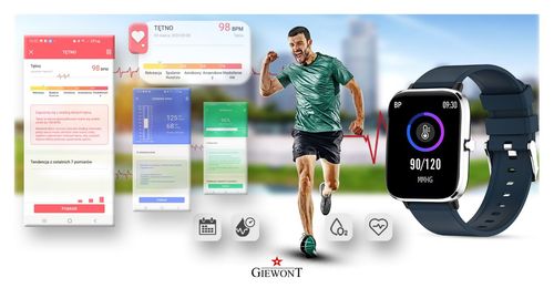smartwatch giewont dynamic smartcall gw230-4 - silver/deep ocean na Arena.pl