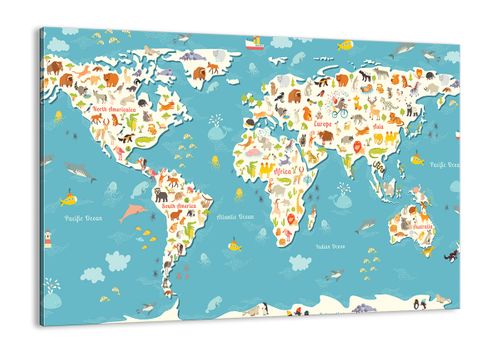 Obraz Na Płótnie - Mapa Kontynent - 70X50 Cm - Aa70X50-3106 na Arena.pl