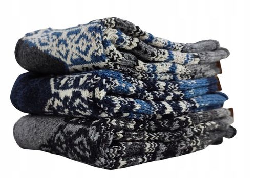 SKARPETY MĘSKIE ŚWIĄTECZNE WEŁNIANE GRUBE SKARPETKI ALPAKA 3-PAK 35-38 na Arena.pl