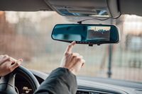 KAMERA SAMOCHODOWA LUSTERKO REJESTRATOR FULL HD PRZÓD TYŁ KAMERA COFANIA